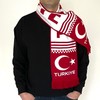 Taraftar 7/24 Türkiye Scarf for Football Fans, Red and white