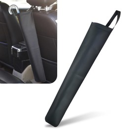 awlbed 1 PC Car Umbrella Cover, 23.62" x 6.1" x 3.93" Seat Back Hanging Waterproof Foldable Umbrella Storage Bag with Long and Short Handles, Portable Storage Accessory, Suitable for Cars (Black)