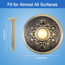 Metal Doorbell Push Button, Bronze Wired Lighted Up LED Doorbell Button-53