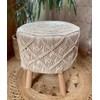 GURU SHOP Macrame Stool, Natural Boho Stool - Model 2,