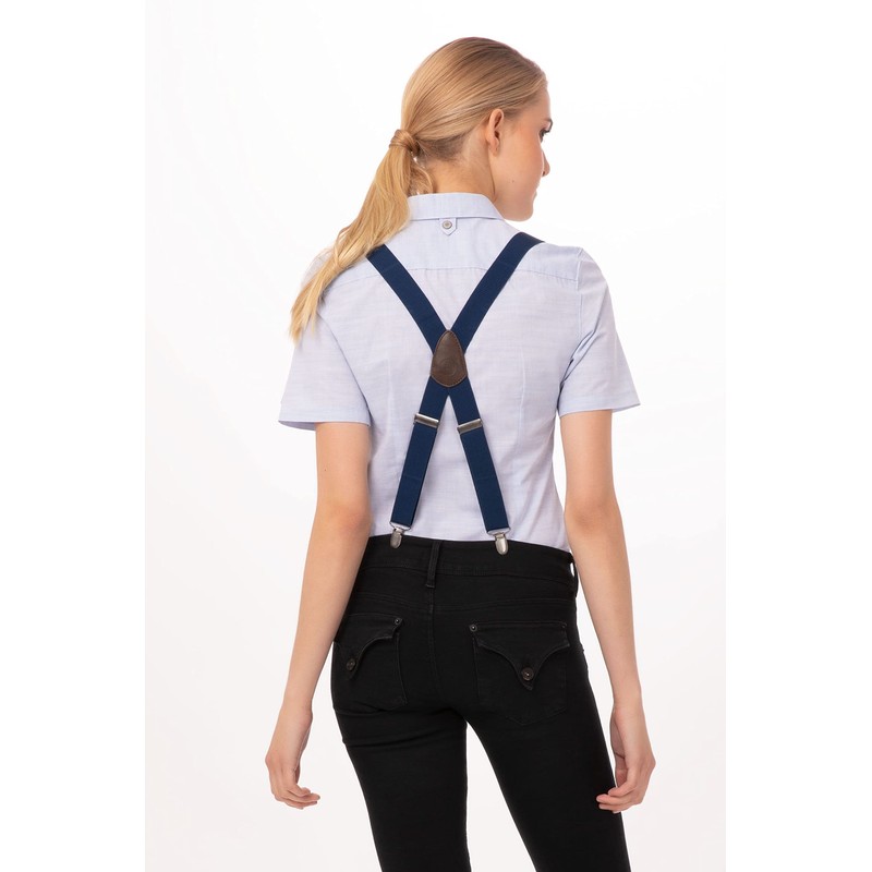 Chef Works Unisex Pant Suspenders, Navy, One Size