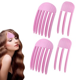 Ceeyoll Flauschige Haarspange, Haarklammer, Wurzellifting-Clip, flauschiger Haaransatz-Clip, geeignet für Frisuren, die einen flauschigen Pony und eine hohe Krone benötigen (Pink, 4 Stück)。