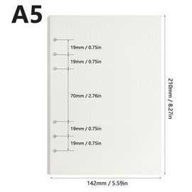 GYSRXS 3 Pack A5 Notebook Refill 135 Sheets Dotted Refills Paper 6 Holes Refillable Binder Paper for A5 Notebook Diary Book Sketch Painting