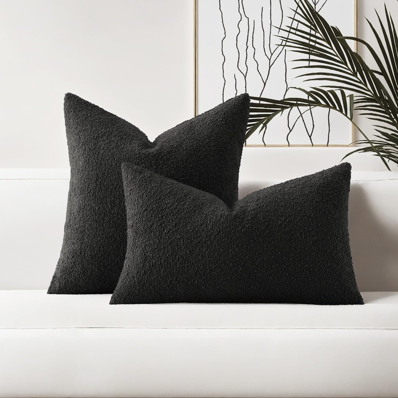 HAUSSY Set of 2 12x20 Decorative Throw Pillow Covers, Soft