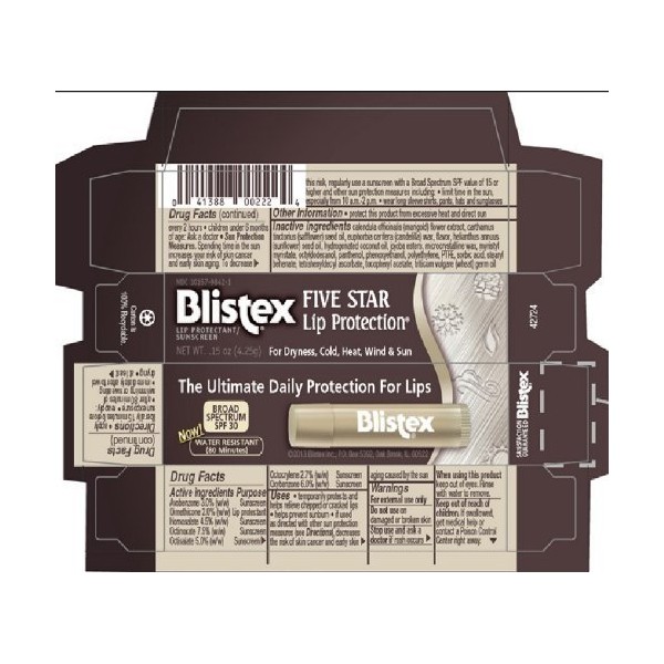 Blistex Five Star Lip Protection, .15 Ounce by Blistex BEAUTY