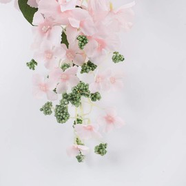 JARELING 6pcs Artificial Silk Hydrangea Flowers Long Stems Fake Flowers for Tall Vase Wedding Vine Hanging Garlands Flower for Home Office Arch Party Decoration(Pink)