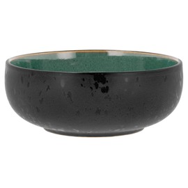 BITZ Scüssel Ramen Bowl, Stoneware Bowl, 18 cm Diameter, Black/Green