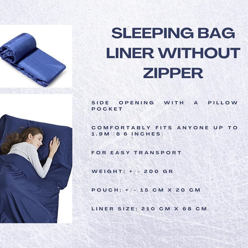 Smooth Silky Sleeping Bag Liner for Camping Hiking Hostel Travel