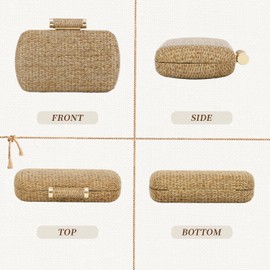 Lanpet Women’s Evening Handbags Elegant Straw Clutch Purse for Party Wedding Summer Beach Bag