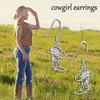 Cowgirl Boot Hat Earrings 925 Sterling Silver Cowboy Boot Dangle
