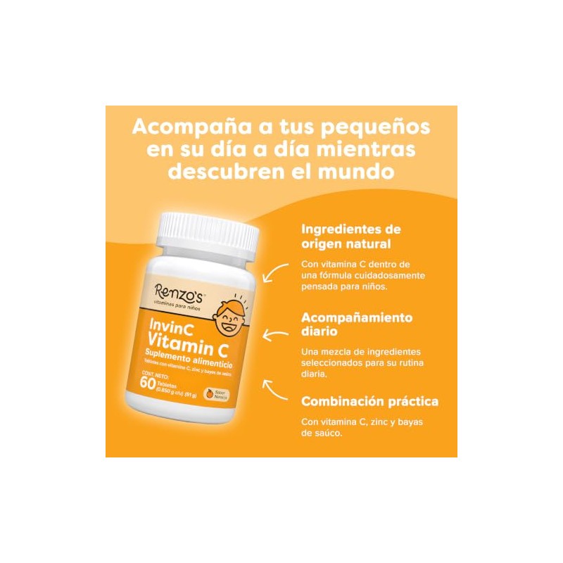 Renzo's InvinC | Vitamina C + Zinc para Niños |