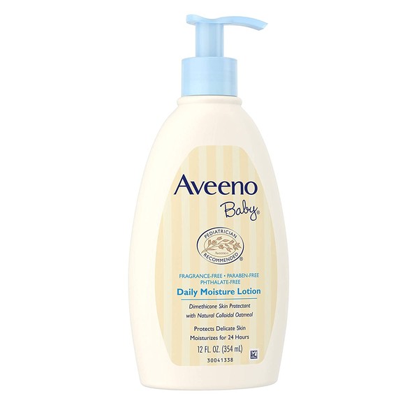 Aveeno Baby Daily Moisture Lotion, Fragrance Free, 12 Ounce