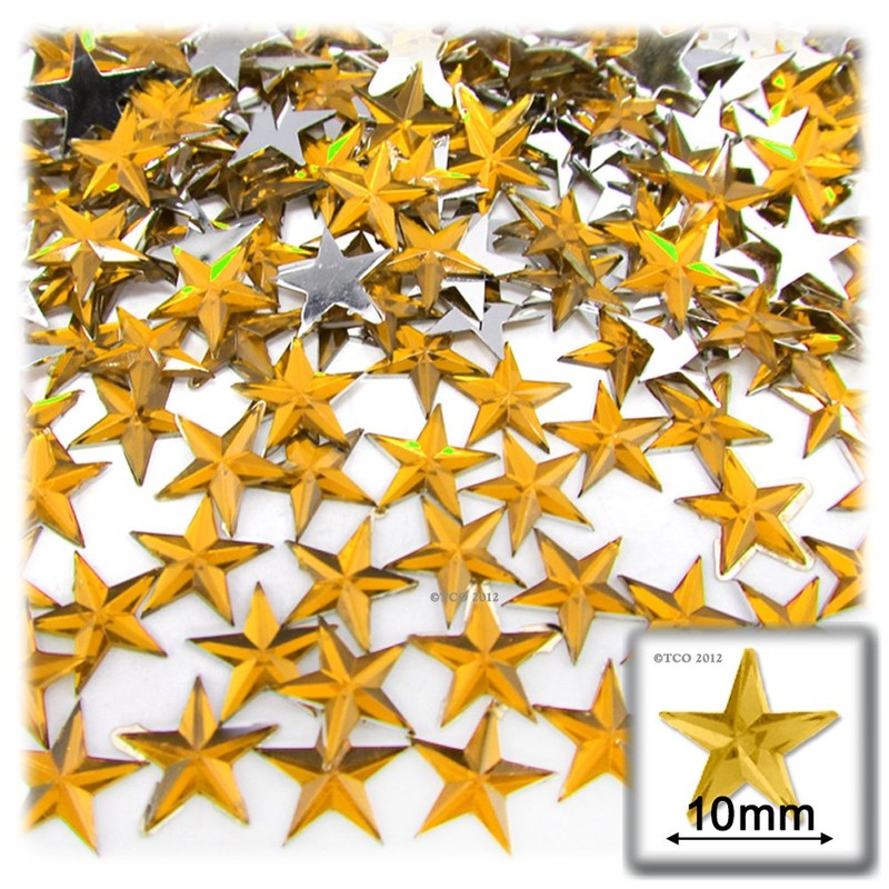 144pc Loose Flatback Acrylic Rhinestones Star 10mm - 46ss Flatback