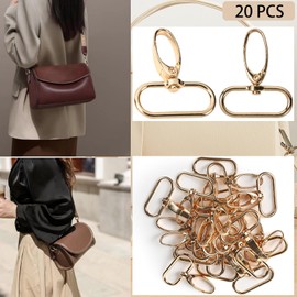 VOKABY Pack of 100 Carabiner Hooks with Swivel Kits, Bag Accessories for Sewing, Includes 20 Carabiner Keyrings, 40 Pieces D Ring, 40 Pieces Triglide Sliding Buckle