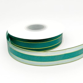 Capesaro Green Ribbon - Organza Sheer Ribbon,1 Inch x 50 Yards Gift Satin Ribbon for Party Decoration,Gift Wrap,DIY Crafts