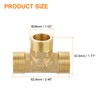 sourcing map Brass Tee Pipe Fitting, G3/4" x G3/4" x