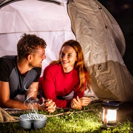 Pack of 2 Stainless Steel Holders for Mosquito Spirals, Portable Mosquito Spiral Holder Box, Sandalwood Incense Holder, Anti Mosquito Smoke Spirals Container for Home, Garden, Camping, Fishing, Travel