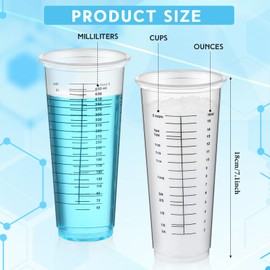 Dandat 100 Pcs Disposable Measuring Cups for Resin 16 oz Resin Epoxy Measuring Cups Mixing Cup Reusable Plastic Measuring Cup for Cooking & Baking