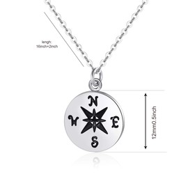 ZYAWP Friendship Compass Necklace,Graduation Gifts for Her, Best Friend Birthday Gifts,Dainty Meaning Card Compass Pendant Necklace for Women and Sisters