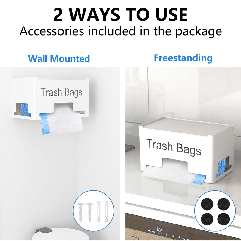 STWWO Large Trash Bag Holder Dispenser, Metal Garbage Bag Dispenser