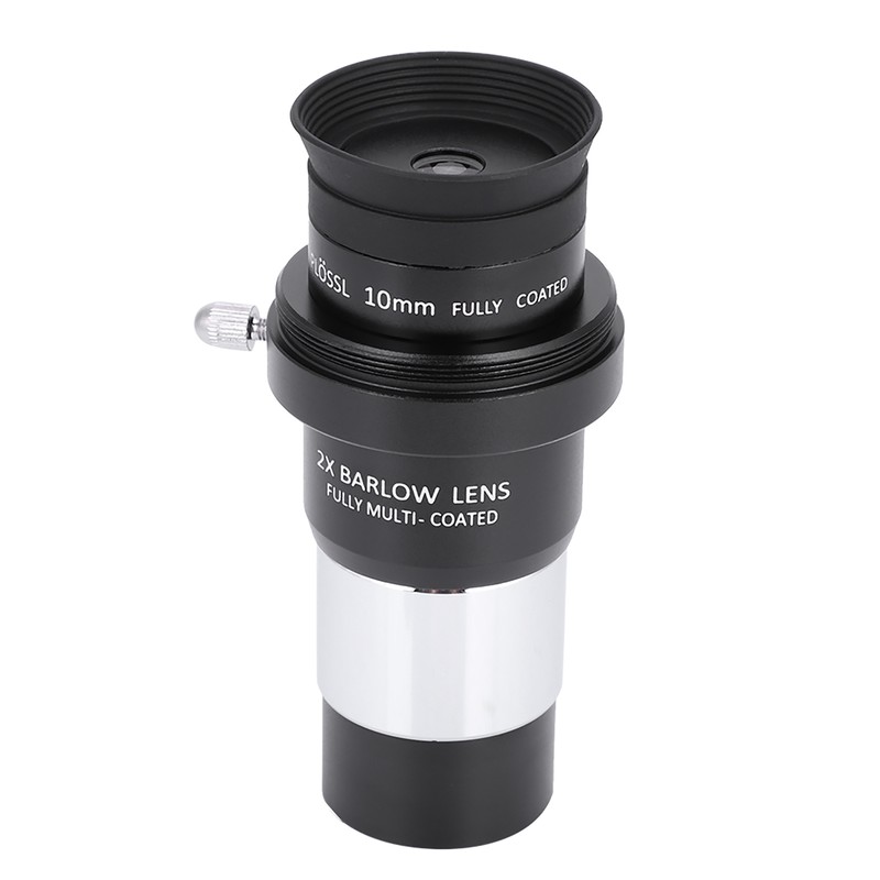 1.25" Plossl Telescope Eyepiece Set 4/10/25mm 2X Barlow Lens Kit