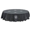 Mr Crimbo Christmas Tablecloth Dark Grey Fabric Luxury Silver Embroidered