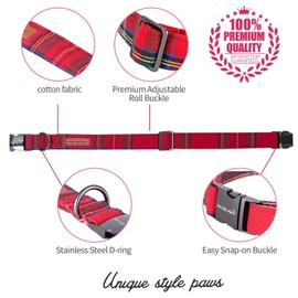 Unique style paws Dog Collar with Detachable Bow tie, Adjustable Dog Collars with Bow for Small Medium Large Dogs or Cats XXS-XL