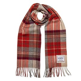 Heritage Traditions 100% Pure Wool Tartan Scarves Shawls and Wraps (Russet Check)