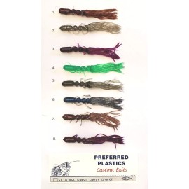 Preferred Plastics Custom Baits Creature Baits 4" - PPCB - Soft Plastics - Plastic Baits - 15 Count - No. 6      Blue / Blue Flake