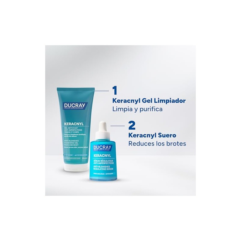 Ducray Keracnyl Gel Espumoso Limpia Purifica Piel Grasa Disminuye Exceso