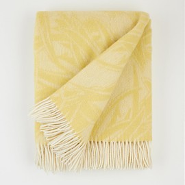 Cozy Blankets | Wool Blanket/Throw | 100% New Zealand Wool | Perfect for Home and Outdoors | Virgin Wool Blanket with Fringes 55"x79" (140 x 200 cm) (Yellow Leaves)