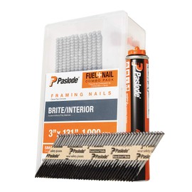 Paslode, Framing Nails and Fuel Pack, 650525, 3 inch x .131 Gauge, Smooth Brite, 1 Fuel Cell and 1,000 Nails