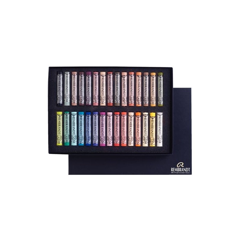 Rembrandt Royal Talens Soft Pastels General Wood Box Set, 30