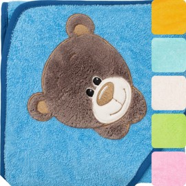 Morgenstern Hooded Towel, Baby Towel, Hood, 100 x 100 cm, Cotton, Oeko-Tex, Bear