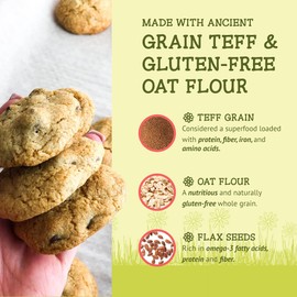 Jessica’s Natural Foods - Gluten-Free Chocolate Chip Cookie Mix Made with the Ancient-Grain Teff and Wholesome Oat Flour, Non-GMO, and Gluten Free, 3 Per Pack