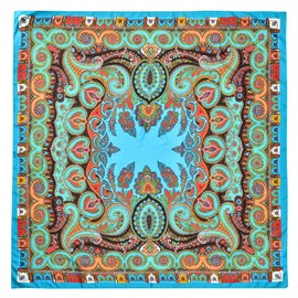 53” Large Head Scarf for Women - Silk Satin Scarf for Hair Wrapping at Night Bandana Square Scarf for Sleeping (Cashew nut B)