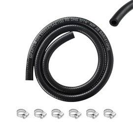 1 Metre Fuel Hose 5 mm Inner Diameter Fuel Hose with 6 Pieces Hose Clamps Fuel Line for Lawnmower, Car, Tractor, Small Engines
