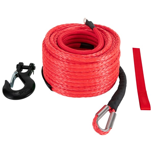 Unbranded Orange 1/2x85ft Synthetic Winch Rope w/ Hook 31500LBS Car