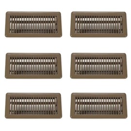 Rocky Mountain Goods 4x10 Brown Floor Register Vent - 6 Pack - Made for 4x10-Inch Duct Opening (Item Dimensions 11.5 x 5.5") - Air Supply Lever - Premium Finish - Heavy Duty Steel for Walk On Use