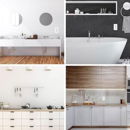 SuperInk 15 amp Non-Tamper Resistant GFCI Outlet,Weather Resistant Ground Fault Circuit Interrupter Receptacle with LED Indicator,ETL Certified for Outdoor/Balcony/Commercial,White,3PK