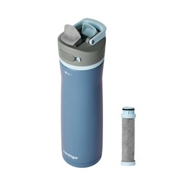 Contigo Wells Chill Stainless Steel Filter Water Bottle with AUTOSPOUT Straw Lid and Replacement Filter, 24 Oz. [color]