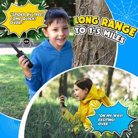 Wishouse Walkie Talkies for Kids Rechargeable Long Range,Xmas Birthday Gift for 5 6 7 8 9 10 11 12 Year Old Boys Girls,Hiking Gear Camping Games with NOAA,SOS Siren,Lamp,Lanyards,Easy to Use,4 Pack