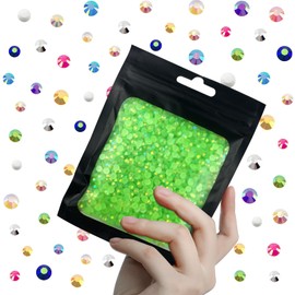 CLRDIVA 3000pcs 4mm Light Green AB Flatback Resin Rhinestones Bulk Jelly Gems Flat Back Crystals Non Hotfix Wholesale Stones Diamonds for Crafts Tumblers Face Eye Makeup Nails Bling DIY Decoration