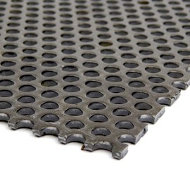 A36 Carbon Steel Perforated Sheet, Unpolished (Mill) Finish, Hot Rolled, Staggered 0.1875" Holes, ASTM A36, 0.036" Thickness, 20 Gauge, 36" Width, 36" Length, 0.25" Center to Center, OnlineMetals