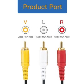 HTDYOO RCA Cable, AV Cable Gold Plated, Yellow/White/red connectors 3 Male to 3 Male-4.6 Feet/1PCS