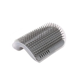 Magik Pet Cat Self Groomer Brush Wall Corner Mount Grooming Massage Comb Toy Catnip (1 Pack, Gray)