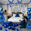 Riceshoot 33 ft Valentines Heart Tinsel Garland Glitter Blue Silver