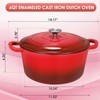 LIFERUN 6 Qt Enameled Cast Iron Dutch Oven Pot with