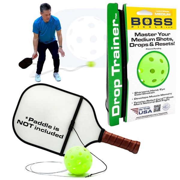 BOSSpickle Pickleball Trainer for Drop Practice. Pickleball Trainer Ball with