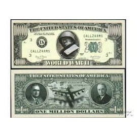 American Art Classics World War II Commemorative Million Dollar Bill in Protective Holder